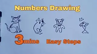 Numbers Drawing | Draw Using numbers 6 7 8 9 | Number Drawing for kids