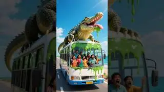 Indian Soldier Saved the Passengers From Monster Crocodile 😱🐊 | Telugu Cartoon #ai #shorts #telugu