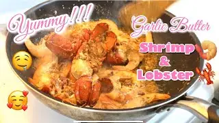GARLIC BUTTER SHRIMP AND LOBSTER | QUICK AND EASY RECIPE | CHEF DAKOY | GARLIC BUTTER SHRIMP RECIPE