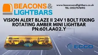 Vision Alert Blaze II 24v 1 Bolt Fixing Rotating Amber Mini lightBar PN:601.AA02.Y