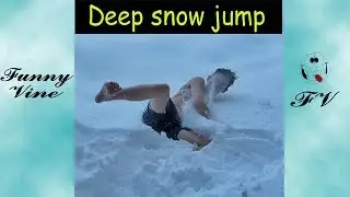 Deep Snow Very Funny | Funny snow jumping compilation | Funny vine