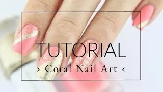 Gold & Coral Nail Art Tutorial | Vegan Nail Polish | Kia-Charlotta