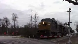 CSX Q679-30 with a rare SD60 trailing in LaGrange, GA 12/30/13