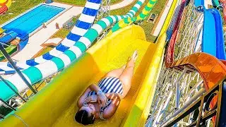 Very HIGH FreeFall Water Slide at Sunset Aquapark