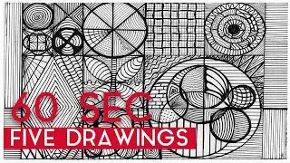Five Drawings Zentangle in 60 Seconds