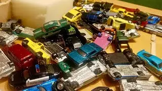 Diecast cars in slow motion