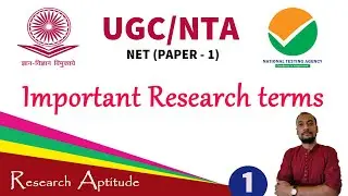 Research Aptitude: Most Important Research Terms|UGC|NTA| NET|P.hd Coursework| Research Methodology|