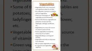 Essay on Vegetables #shortsyoutube #essaywriting #easytolearn #englishessay #ytshorts #vegetables