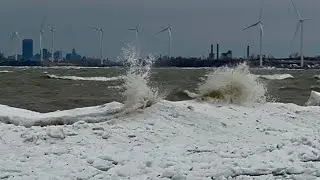 Ice Volcanoes on Lake Erie off Hamburg Beach 12/17/25