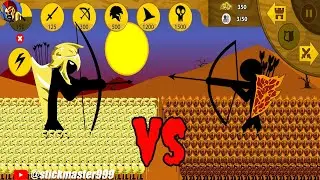 THE LEADER ARCHIDON CONTROL ARMY GOLDEN VS ARMY FIRE SPEARTON | STICK WAR LEGACY | STICK MASTER