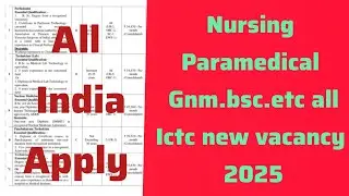 Ictc Maharashtra new vacancy 2025 #nursing #paramedical #pharmacist #maharashtra #new #vacancy #anm 