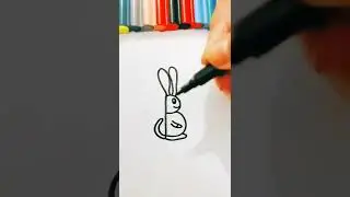 How to Draw Rabbit From Letter B / Easy Art#shorts #yutubeshorts