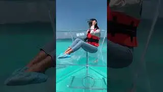 Completely glass boat 🤝 crystal clear water💧 #fy #foryou #water #clearboat #glassboat #sea #shorts