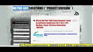 2018 PHD Research Project Guidance in advanced Technologies Contact +91 98400 81412