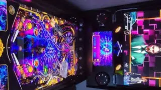 Homemade Virtual Pinball machine, games, LED MATRIX, Custom rails, some gameplay