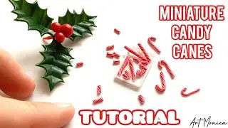 How to make miniature Christmas Candy Canes : Polymer Clay / DIY