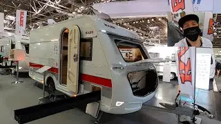 KABE BRILJANT 470 XL CARAVAN CAMPING RV TRAVEL TRAILER WALKAROUND AND INTERIOR