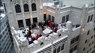 Marina & Nicholas | Snowy Valentine&rsquo;s Day Rooftop Wedding at The Monarch Club | Detroit, MI