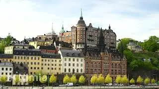 establishing shot Mariaberget in central Stockholm