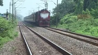 Fastest Diesel Action : DEE Garib Rath Blasting Through Bagwada : Garden Station of Western Railway