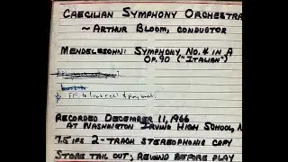 Mendelssohn Symphony No. 4 in A, Op. 90 (