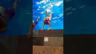 swimming first day 🏊&zwj;♀️#shorts #youtubeshorts#trending #rockstarsisters #viral #swimmingforkids