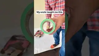 Use painters tape on a long roller to secure drop cloth before painting #painting #diy #homereno