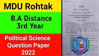 MDU Dde Old Question Paper | Mdu Political Science 3rd Year questions paper | Mdu Question Paper