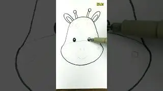 How to Draw a Giraffe Face | Drawing for kids | Giraffe Face Drawing #shorts
