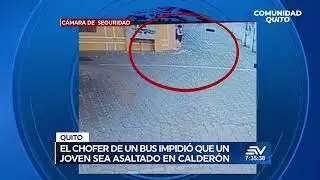 Chofer de bus impidió un robo en Calderón