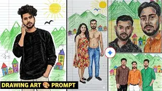 Drawing Art Photo Editing | Gemini Drawing Prompts | Drawing Photo Editing | Google Gemini Prompts 