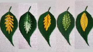 (Class - 8) One Leaf 12 Different stitch Embroidery Ideas