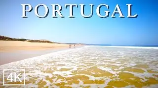 4K UHD Paradise Beach & Forest, Praia do Meco Portugal, Meco beach, Ocean sounds for sleeping