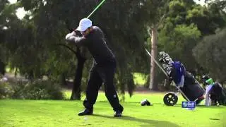 Antonio Murdaca chats during day one of the Australian Interstate Teams Matches golf