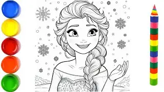 How to draw Elsa with Bunch of flowers | Disney Princess | Elsa Disney Frozen drawing easy