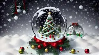 Free Stock Videos - AI animation - Glass snow globe Christmas decorative design-glass ball