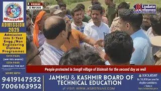 People protested in Songli village of Bishnah for the second day as well