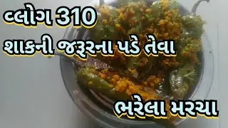 વ્લોગ 310 શાકની જરૂરના પડે તેવા ભરેલા મરચા#youtube #cooking #food #video #trending