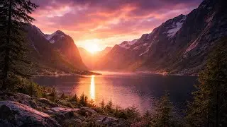 Quiet Fjord View at Dusk 🌙 Calm Lo-Fi Music for Relaxing & Focus (1 Hour)