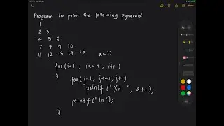 Pattern 4: Incremented numbers in a right-angled triangle