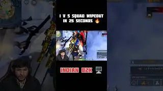 1 V 5 SQUAD WIPEOUT IN 25 SECONDS 🔥 || INDIAN B2K  #nonstopgaming #freefireshorts
