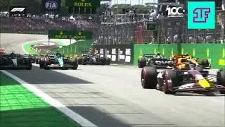 El accidente de Albon y Magnussen en la salida de #BrasilGP