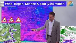 Wind, Regen, Schnee & Gl&auml;tte! Bald milder. Frost-Ende im Nordosten. Wetterbericht 17.-24.02.2026.