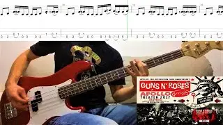 Rocket Queen (Intro Live 2017) - Bass cover + Original TAB | @gunsnroses @DuffMcKaganOfficial