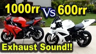 Honda CBR1000rr vs CBR600rr Exhaust Sound - Two Brothers vs Hyperflo Exhaust Sound