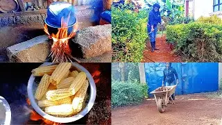 Real Village Life in Dry Season 🌞 | Watering 💧 Cleaning 🧹 Cooking 🌽