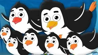 Five Little Penguins Jumping On The Bed | Happy Little Penguins | Kids Tv Baby Rhymes