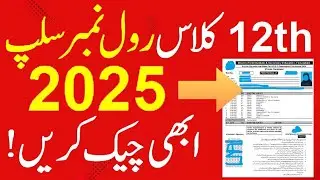 11th & 12th class roll numbers slip 2025, 2nd year roll numbers slip 2025