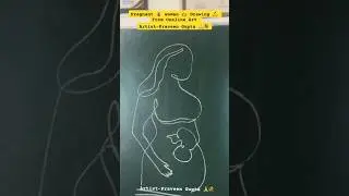 Pregnant Woman Drawing From Oneline Art #shorts #art #drawing #pregnancy #viralvideo #ashortaday