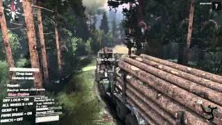 SPINTIRES. Coast map, Ural med plus Kraz med trailers.